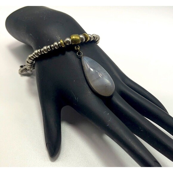 Lenny & Eva Metal & Semi Precious Stone Bracelet New W/O Tags - Picture 1 of 7